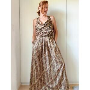 Great Jones Maxi Dress Size 8 Halter Animal/Leopard Print Special Ocassion Party